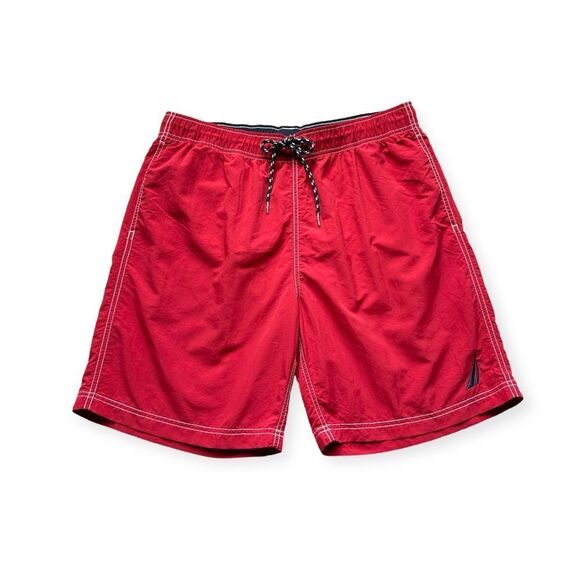 🔃Nautica Men’s Red Board Shorts Swim Trunks - Picture 1 of 8